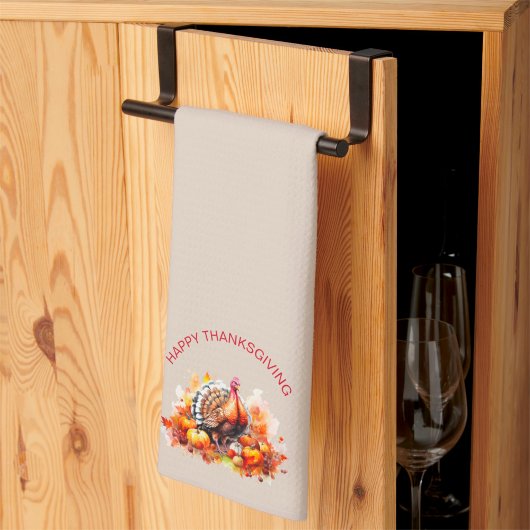 Waterverf Thanksgiving Turkije en pompoenen Theedoek