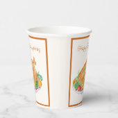 Waterverf Thanksgiving Turkije Papier servet Papieren Bekers (Rechts)