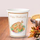 Waterverf Thanksgiving Turkije Papier servet Papieren Bekers