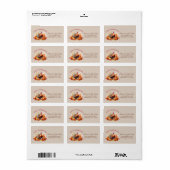 Waterverf Thanksgiving Turkije & Pompoenen Adres Etiket (Full Sheet)