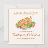 Waterverf Thanksgiving Turkije Save The Date (Voorkant)