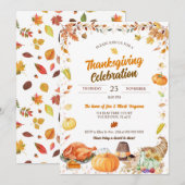 Waterverf Thanksgiving-viering Kaart (Voorkant / Achterkant)