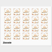 Waterverf Thanksgiving Vierkante Sticker (Vel)