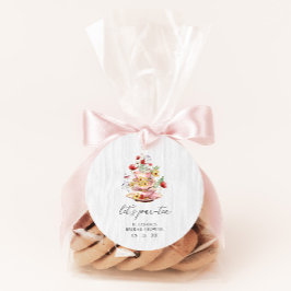 Waterverf Thee-uurtje met Wilde Bloemen Bruidsaamo Ronde Sticker