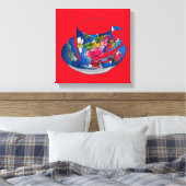  waterverf theebeker canvas afdruk (Insitu (Slaapkamer))