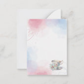 Waterverf theefeest roze goud dank u notitiekaartje (Achterkant)