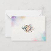 Waterverf theefeest roze goud dank u notitiekaartje (Achterkant)