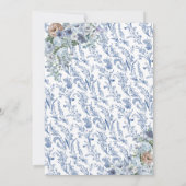 Waterverf Theekop Blauw Wildflower Vrijgezellenfee Kaart (Achterkant)