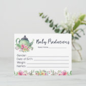 Waterverf theepot Baby voorspellingen Kaart (Staand voorkant)