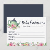 Waterverf theepot Baby voorspellingen Kaart (Voorkant / Achterkant)