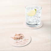 waterverf theepot herfst herfstbruiloft bedankt ronde kartonnen onderzetter (Insitu)