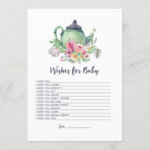 Waterverf theepot voor Baby Kaart