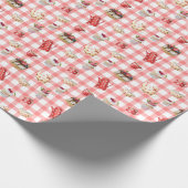 Waterverf theepotten: cupcakes naadloos patroon cadeaupapier (Hoek)