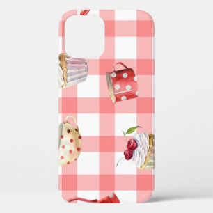 Waterverf theepotten: cupcakes naadloos patroon Case-Mate iPhone case