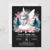 Waterverf thema feeënverjaardag kaart (Voorkant)