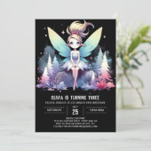 Waterverf thema feeënverjaardag kaart (Staand voorkant)