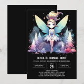 Waterverf thema feeënverjaardag kaart (Voorkant / Achterkant)