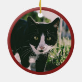Waterverf Thema Kerst Kabouter Schotse Kat Keramisch Ornament (Achterkant)