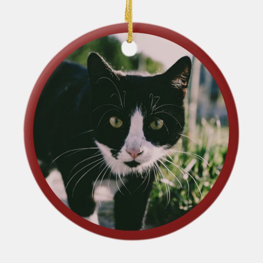 Waterverf Thema Kerst Kabouter Schotse Kat Keramisch Ornament (Achterkant)