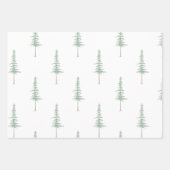 Waterverf Thema Kerstboom Patroon Gift Tree Inpakpapier Vel (Voorkant 2)