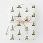 Waterverf Thema Kerstboom Patroon Gift Tree Inpakpapier Vel (In situ)