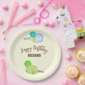 Waterverf thema pickleball licht verjaardagsfeestj papieren bordje (Feest)