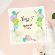 Waterverf thema pickleball licht verjaardagsfeestj