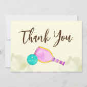 Waterverf Thema Pickleball Sport Verjaardagsfeest Bedankkaart (Voorkant)