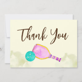 Waterverf Thema Pickleball Sport Verjaardagsfeest Bedankkaart