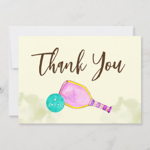 Waterverf Thema Pickleball Sport Verjaardagsfeest Bedankkaart