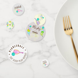 Waterverf Thema Pickleball Sport Verjaardagsfeest Confetti