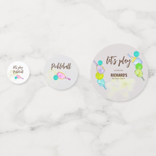 Waterverf Thema Pickleball Sport Verjaardagsfeest Confetti (Voorkanten)