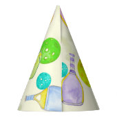 Waterverf Thema Pickleball Sport Verjaardagsfeest Feesthoedjes (Achterkant)