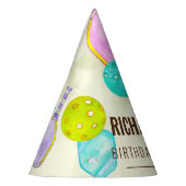 Waterverf Thema Pickleball Sport Verjaardagsfeest Feesthoedjes (Links)