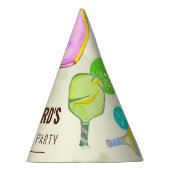 Waterverf Thema Pickleball Sport Verjaardagsfeest Feesthoedjes (Rechts)