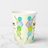 Waterverf Thema Pickleball Sport Verjaardagsfeest Papieren Bekers (Rechts)