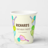 Waterverf Thema Pickleball Sport Verjaardagsfeest Papieren Bekers (Voorkant)