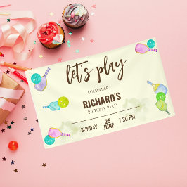 Waterverf Thema Pickleball Sport Verjaardagsfeest Spandoek