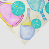 Waterverf Thema Pickleball Sport Verjaardagsfeest Tissuepapier (Detail)
