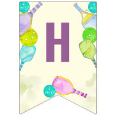 Waterverf Thema Pickleball Sport Verjaardagsfeest Vlaggetjes (Tweede vlag)