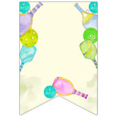 Waterverf Thema Pickleball Sport Verjaardagsfeest Vlaggetjes (Eerste vlag)