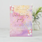 Waterverf thema Valentijnsdag Feestuitnodiging Aankondiging (Staand voorkant)