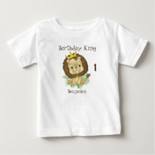 Waterverf thema verjaardag koning Mooie baby leeuw