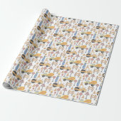 Waterverf Thema Wegenbouw Cadeaupapier (Uitgerold)