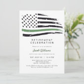 Waterverf Thin Gre Line Flag Pensioen Partij Kaart (Staand voorkant)