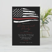 Waterverf Thin Red Line Flag Pensioen Partij Kaart (Staand voorkant)