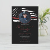 Waterverf Thin Red Line Flag Pensioen Partij Kaart (Staand voorkant)