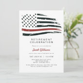 Waterverf Thin Red Line Flag Pensioen Partij Kaart (Staand voorkant)