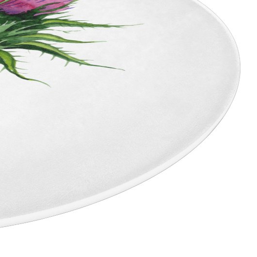 Waterverf Thistle Botanisch Snijplank (Hoek)