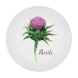 Waterverf Thistle Botanisch Snijplank